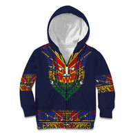 Haiti Flag Traditional Dashiki Kid Hoodie Black Color