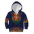 Haiti Flag Traditional Dashiki Kid Hoodie Black Color