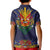 Haiti Flag Traditional Dashiki Kid Polo Shirt Black Color
