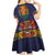 Haiti Flag Traditional Dashiki Kid Short Sleeve Dress Black Color