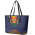 Haiti Flag Traditional Dashiki Leather Tote Bag Black Color