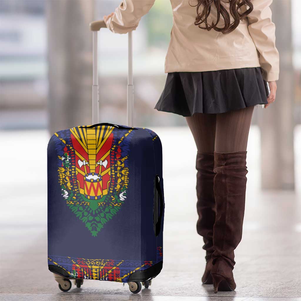 Haiti Flag Traditional Dashiki Luggage Cover Black Color