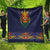 Haiti Flag Traditional Dashiki Quilt Black Color