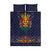 Haiti Flag Traditional Dashiki Quilt Bed Set Black Color