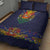 Haiti Flag Traditional Dashiki Quilt Bed Set Black Color