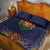 Haiti Flag Traditional Dashiki Quilt Bed Set Black Color