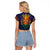 Haiti Flag Traditional Dashiki Raglan Cropped T Shirt Black Color