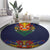 Haiti Flag Traditional Dashiki Round Carpet Black Color