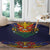 Haiti Flag Traditional Dashiki Round Carpet Black Color