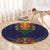 Haiti Flag Traditional Dashiki Round Carpet Black Color