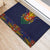 Haiti Flag Traditional Dashiki Rubber Doormat Black Color