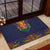 Haiti Flag Traditional Dashiki Rubber Doormat Black Color