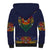 Haiti Flag Traditional Dashiki Sherpa Hoodie Black Color