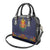 Haiti Flag Traditional Dashiki Shoulder Handbag Black Color