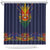 Haiti Flag Traditional Dashiki Shower Curtain Black Color