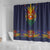 Haiti Flag Traditional Dashiki Shower Curtain Black Color