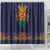 Haiti Flag Traditional Dashiki Shower Curtain Black Color
