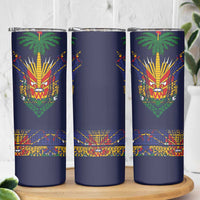 Haiti Flag Traditional Dashiki Skinny Tumbler Black Color