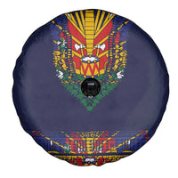 Haiti Flag Traditional Dashiki Spare Tire Cover Black Color