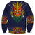 Haiti Flag Traditional Dashiki Sweatshirt Black Color