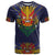 Haiti Flag Traditional Dashiki T Shirt Black Color
