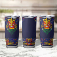 Haiti Flag Traditional Dashiki Tumbler Cup Black Color