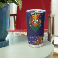 Haiti Flag Traditional Dashiki Tumbler Cup Black Color