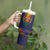 Haiti Flag Traditional Dashiki Tumbler With Handle Black Color