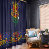 Haiti Flag Traditional Dashiki Window Curtain Black Color