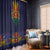 Haiti Flag Traditional Dashiki Window Curtain Black Color