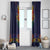 Haiti Flag Traditional Dashiki Window Curtain Black Color