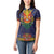 Haiti Flag Traditional Dashiki Women Polo Shirt Black Color