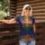Haiti Flag Traditional Dashiki Women Polo Shirt Black Color