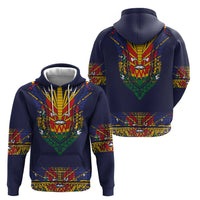 Haiti Flag Traditional Dashiki Zip Hoodie Black Color