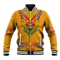 Haiti Flag Traditional Dashiki Baseball Jacket Yellow Color