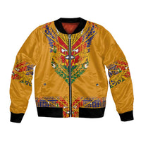 Haiti Flag Traditional Dashiki Bomber Jacket Yellow Color