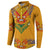 Haiti Flag Traditional Dashiki Button Sweatshirt Yellow Color