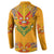 Haiti Flag Traditional Dashiki Button Sweatshirt Yellow Color