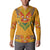 Haiti Flag Traditional Dashiki Button Sweatshirt Yellow Color