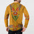 Haiti Flag Traditional Dashiki Button Sweatshirt Yellow Color