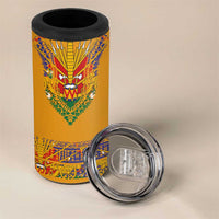Haiti Flag Traditional Dashiki 4 in 1 Can Cooler Tumbler Yellow Color