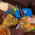 Haiti Flag Traditional Dashiki 4 in 1 Can Cooler Tumbler Yellow Color