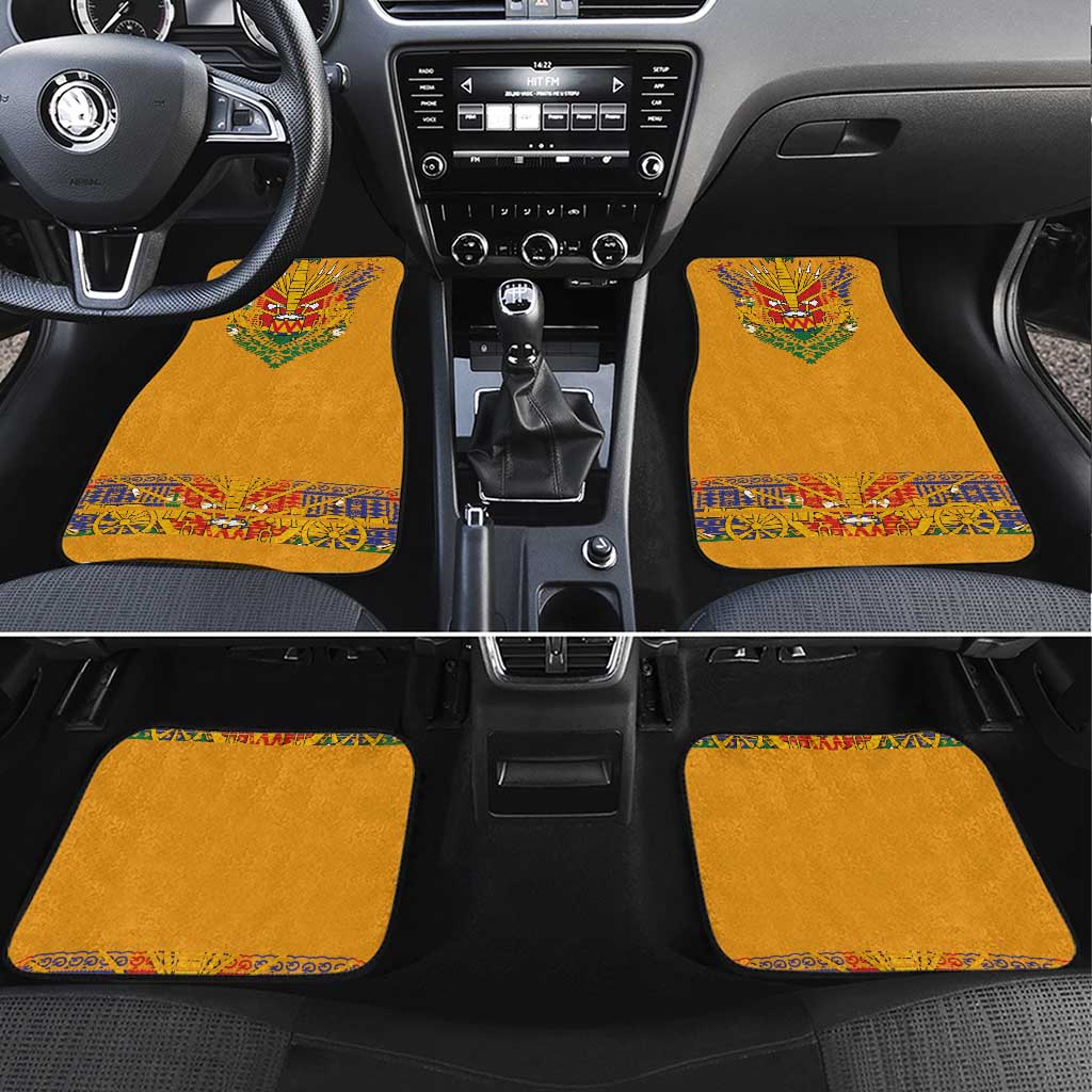 Haiti Flag Traditional Dashiki Car Mats Yellow Color