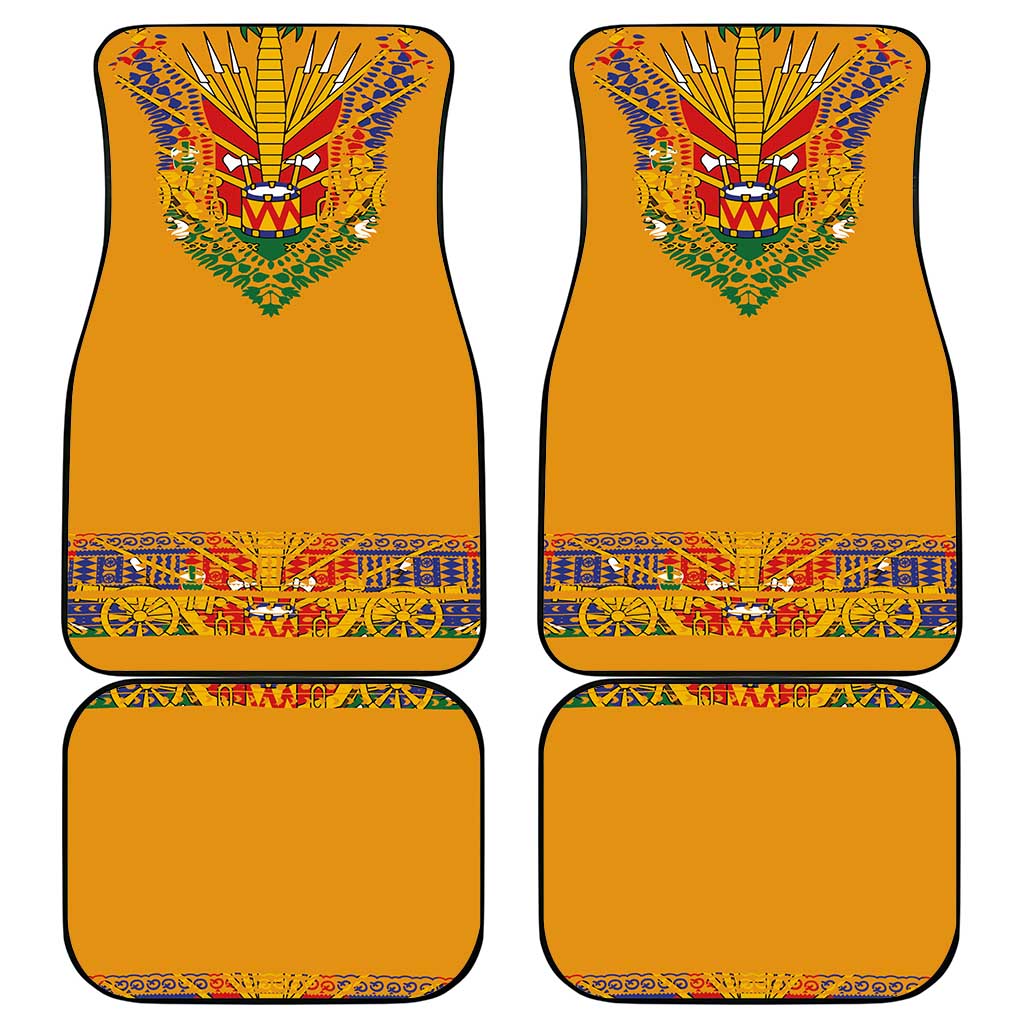 Haiti Flag Traditional Dashiki Car Mats Yellow Color
