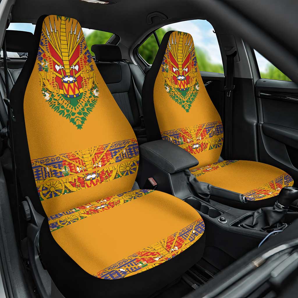 Haiti Flag Traditional Dashiki Car Seat Cover Yellow Color