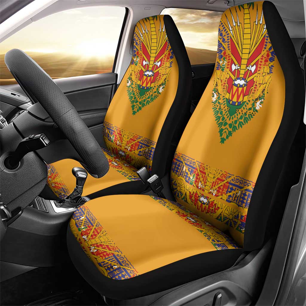Haiti Flag Traditional Dashiki Car Seat Cover Yellow Color