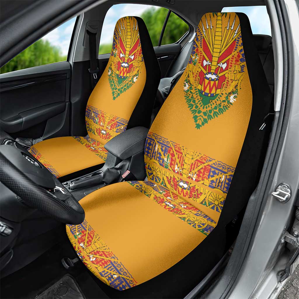 Haiti Flag Traditional Dashiki Car Seat Cover Yellow Color