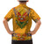 Haiti Flag Traditional Dashiki Family Matching Mermaid Dress and Hawaiian Shirt Yellow Color
