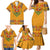 Haiti Flag Traditional Dashiki Family Matching Mermaid Dress and Hawaiian Shirt Yellow Color