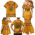 Haiti Flag Traditional Dashiki Family Matching Mermaid Dress and Hawaiian Shirt Yellow Color